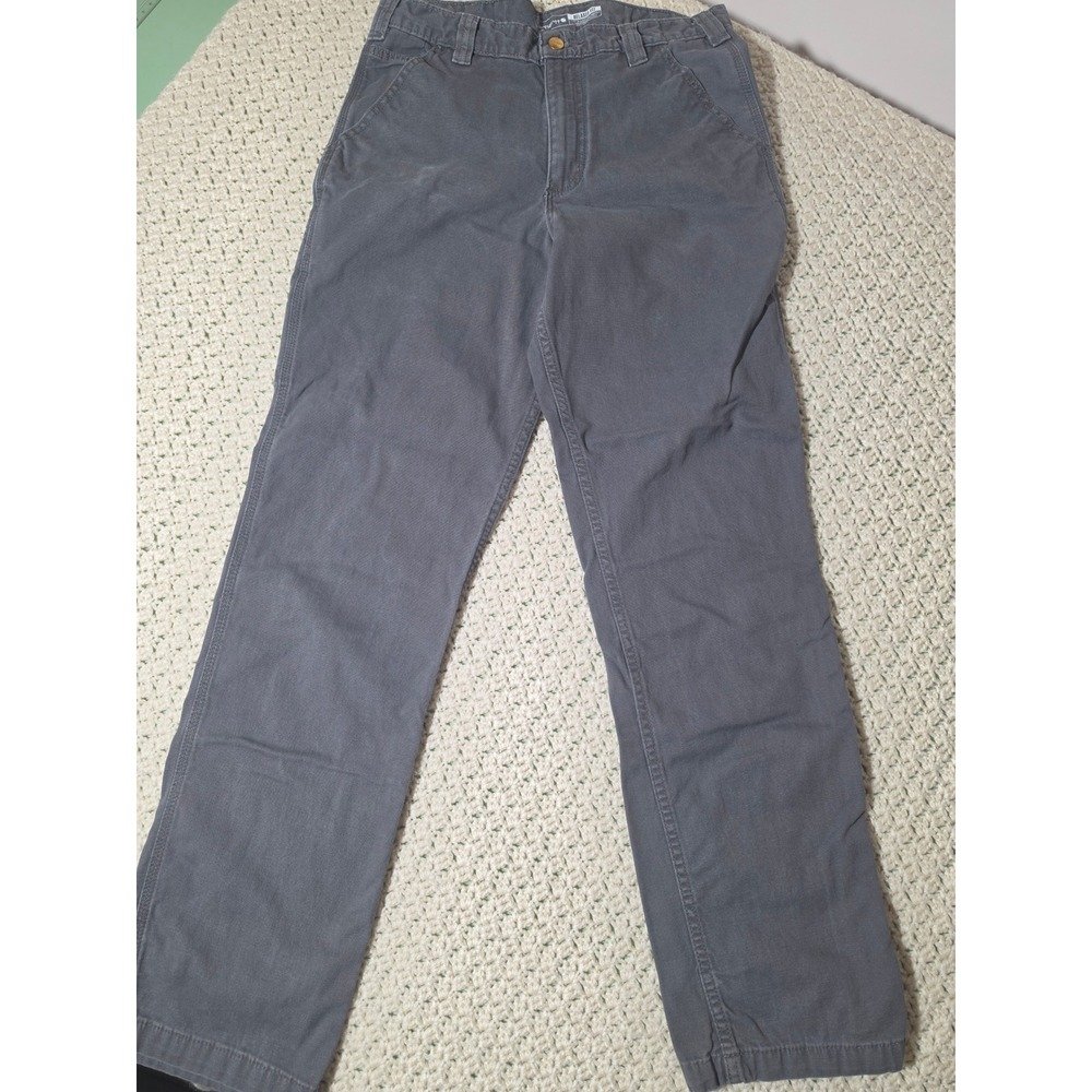 Carhartt Relaxed Fit Work Pants Mens 32x34 Grey Utility Canvas Trousers